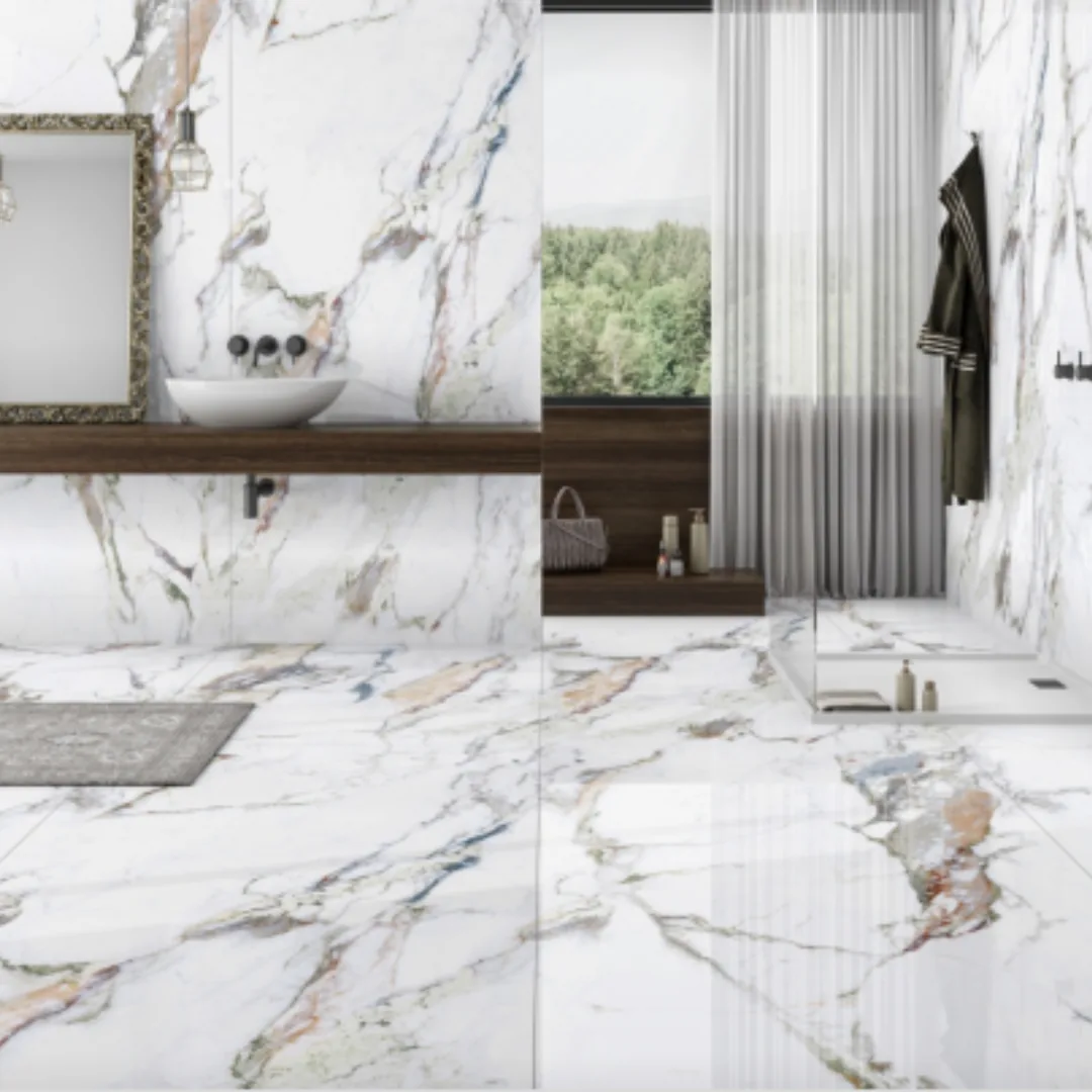 Exotica KJ - Picasso Green, marble-look wall tile for bathroom